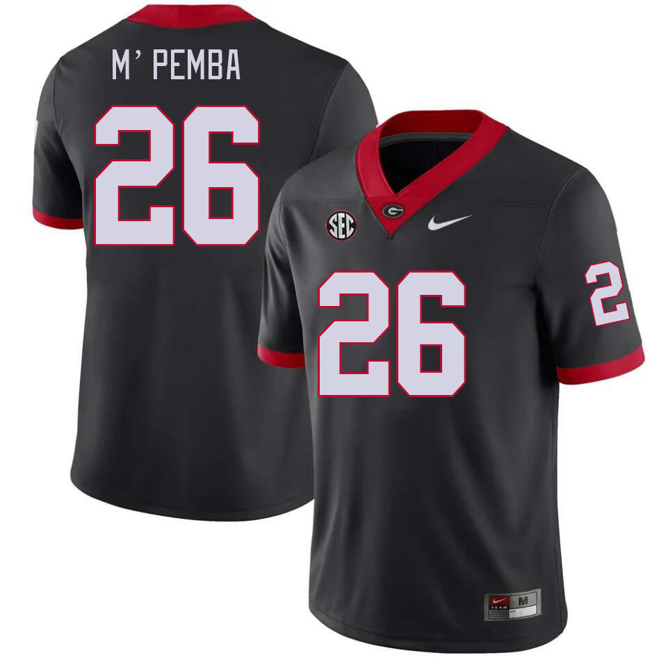 Men #26 Samuel M'Pemba Georgia Bulldogs College Football Jerseys Stitched-Black - Click Image to Close